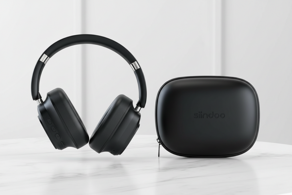 Lightweight hybrid ANC over-ear Bluetooth headphones foldable design under 50 dollars